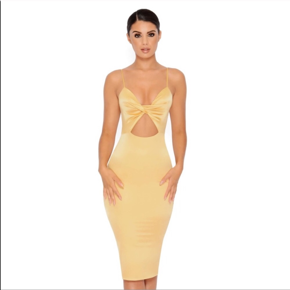 Gold satin dress